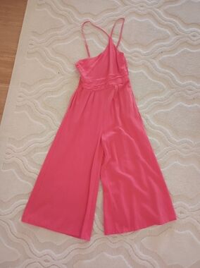 Coral Halter Wide-Leg Jumpsuit